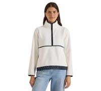 Sweatshirt CECIL, Damen, Gr. L (42), weiß (vanilleweiß), Sweatware, 100% Polyester, unifarben, comfort fit, hoch geschlossener Ausschnitt, abgesteppt, Sweatshirts Sweatshirt, mit Stehkragen (43472822-