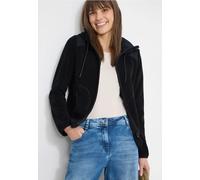 Kurzjacke CECIL, Damen, Gr. XXL (46), schwarz, Stoff, Obermaterial 1: 94% Polyester, 6% Elasthan; Obermaterial 2: 100% Polyester, unifarben, comfort fit normal, ohne Ausschnitt, Bündchen, Jacken Kurzj