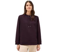 Sweatshirt CECIL, Damen, Gr. L42, rot (eggplant rot), Web, 80% Baumwolle, 17% Polyester, 3% Elasthan, unifarben, comfort fit, Rundhals, Bündchen, Sweatshirts, mit Tunnelzugband am Kragen (21881221-L) 