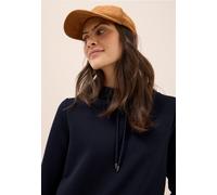 Sweatshirt CECIL, Damen, Gr. L42, blau (urban dunkelblau), Web, 80% Baumwolle, 17% Polyester, 3% Elasthan, unifarben, comfort fit, Rundhals, Bündchen, Sweatshirts, mit Tunnelzugband am Kragen (1943270