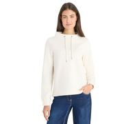 Sweatshirt CECIL, Damen, Gr. XXL (46), creamy weiß, Sweatware, Obermaterial: 56% Polyester, 44% Baumwolle, bestickt, lässig geschnitten hüftbedeckend, Rundhals, elastischer Bund, Sweatshirts Sweatshir