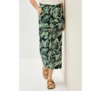 Cecil Damen Gemusterte 3/4 Wide Leg Hose in Grün, Gr: XXL