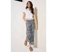 Cecil Damen Gemusterte 7/8 Wide Leg Hose in Weiß, Gr: L