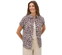 Kurzarmbluse CECIL, Damen, Gr. XXL (46), blau (urban dunkelblau), Web, 100% Baumwolle, bedruckt, klassisch normal, V-Ausschnitt, abgesteppt, Blusen, mit Kragen (33812631-XXL) urban dunkelblau