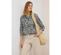 Chiffonbluse CECIL, Damen, Gr. L (42), blau (urban dunkelblau), Web, 100% Baumwolle, bedruckt, normal normal, V-Ausschnitt, normaler Saum, Blusen, Feel Good Fit (46929159-L) urban dunkelblau