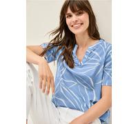 CECIL Damen B345832 Gemusterte Baumwollbluse, Deep Pastel Blue, S