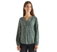 Shirtbluse CECIL, Damen, Gr. XXL (46), schwarz balmy khaki, Stoff, 100% Viskose, gemustert, normal normal, Rundhals, elastischer Bund, Blusen, aus softer Viskose (60890622-XXL) schwarz balmy khaki