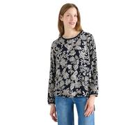 Langarmbluse CECIL, Damen, Gr. 3XL, universal blau, Stoff, 100% Viskose, gemustert, klassisch normal, Rundhals, Rippbündchen, Blusen, aus softer Viskose (86730069-XXXL) universal blau