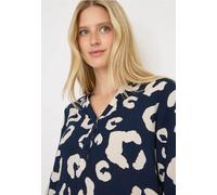 Shirtbluse CECIL, Damen, Gr. XS (36), blau (urban dunkelblau), Stoff, 100% Viskose, gemustert, normal normal, Rundhals, elastischer Bund, Blusen, mit grafischem Muster (43271110-XS) urban dunkelblau