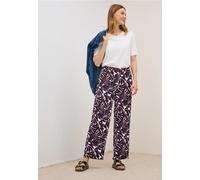 Stoffhose CECIL "Style NEELE", Damen, Gr. M (40), Länge 28, rot (mulberry rot), Web, Obermaterial: 100% Viskose, bedruckt, casual, loose fit lang, Hosen, mit grafischem Muster (21312367-M) mulberry ro