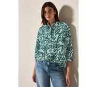 Hemdbluse CECIL, Damen, Gr. XXL (46), grün (grün lagoon), Web, 55% Leinen, 45% Viskose, bedruckt, gerade normal, V-Ausschnitt, Bündchen, Blusen, mit 3/4 Ärmeln (42914940-XXL) grün lagoon