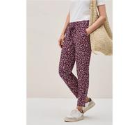 Stoffhose CECIL "CHELSEA", Damen, Gr. XL (44), Länge 28, rot (mulberry rot), Web, Obermaterial: 100% Viskose, bedruckt, casual, loose fit lang, Hosen, mit floralem Allover-Print (41095464-XL) mulberry