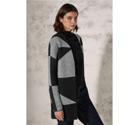 Cecil Damen Gemusterte Strickjacke in Schwarz, Gr: XXL