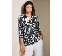 Cecil Damen Gemusterte Strukturbluse in Blau, Gr: S