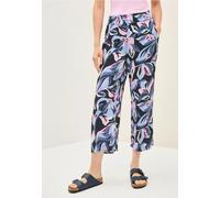 Culotte CECIL, Damen, Gr. XL, Länge 24, blau (urban dunkelblau), Stoff, 100% Viskose, bedruckt, loose fit 3/4-Länge, Hosen, High Waist (17871814-XL) urban dunkelblau