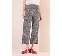 Marlene-Hose CECIL, Damen, Gr. L, Länge 24, grau (volcanic grau), Stoff, 95% Viskose, 5% Elasthan, bedruckt, weit knöchelfrei, Hosen, im Loose Fit (49820009-L) volcanic grau