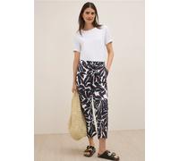 CECIL Damen Hose 3716634 – Gemusterte Wide-Leg Culotte, High Waist, mulberry rot L/26L