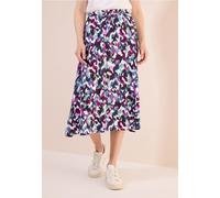 Cecil Damen Gemusterter Midi-Rock in Weiß, Gr: L