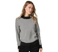 Strickpullover CECIL, Damen, Gr. XL (44), schwarz, Stoff, 50% Viskose, 28% Polyester, 22% Nylon, gemustert, casual, normal normal, hoch geschlossener Ausschnitt, Langarm Bündchen, Pullover, mit Turtle