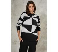 Cecil - Gemusterter Pullover black - Gr. - XL