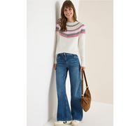 Cecil Damen Gemusterter Strickpullover in Beige, Gr: S