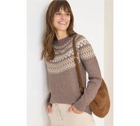 CECIL Gemusterter Strickpullover Chocolate Mousse Melange XL