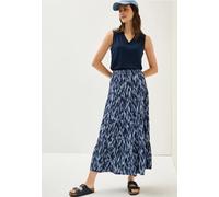 Cecil Damen Gemusterter Volant-Rock in Blau, Gr: 3XL