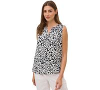 Blusentop CECIL, Damen, Gr. XXL (46), blau (urban dunkelblau), Stoff, 100% Viskose, bedruckt, klassisch normal, Rundhals, abgesteppt, Blusen, mit Elastiksaum (51959121-XXL) urban dunkelblau