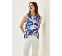 CECIL Damen B345825 Gemustertes Blusentop, Urban Navy Blue, XXL