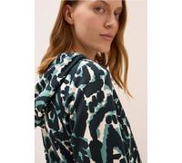 Kapuzensweatshirt CECIL, Damen, Gr. L (42), ink grün, Sweatware, Obermaterial: 48% Baumwolle, 48% Modal, 4% Elasthan, gemustert, casual, regular fit, Rundhals, 3/4-Ärmel abgesteppte Kante, Sweatshirts