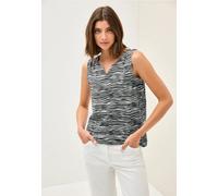 Cecil Damen Gemustertes Jersey-Top in Grau, Gr: L