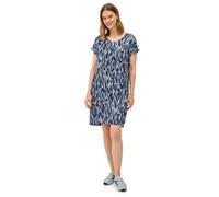 Sommerkleid CECIL, Damen, Gr. M40, US-Größen, blau (urban navy blau), Stoff, 100% Viskose, bedruckt, normal kniefrei, V-Ausschnitt, abgesteppt, Kleider Sommerkleid, mit allover Print (13372863-M) urba