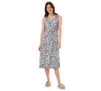 Midikleid CECIL, Damen, Gr. XXL (46), US-Größen, weiß (vanilleweiß), Stoff, 100% Viskose, unifarben, comfort fit wadenlang, V-Ausschnitt, Bündchen, Kleider Midikleid, mit Volant (64423801-XXL) vanille