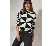 Cecil Damen Gemustertes Ottoman Shirt in Schwarz, Gr: XL