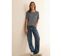 Cecil Damen Gemustertes Rundhalsshirt in Blau, Gr: XXL