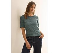 Cecil Damen Gemustertes Rundhalsshirt in Grün, Gr: XXL