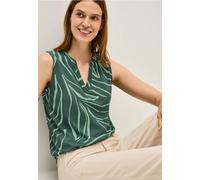 Cecil Damen Gemustertes Split Neck Top in Grün, Gr: S