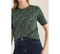 Rundhalsshirt CECIL, Damen, Gr. S (38), khaki, Web, 50% Baumwolle, 50% Modal, gemustert, comfort fit normal, Rundhals, abgesteppt, Shirts Rundhalsshirt, Rundhalsausschnitt (81127147-S) khaki