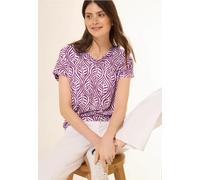 Cecil Damen Gemustertes V-Neck T-Shirt in Pink, Gr: M