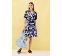 Sommerkleid CECIL, Damen, Gr. XS36, US-Größen, blau (urban dunkelblau), Stoff, 100% Viskose, bedruckt, normal knielang, V-Ausschnitt, ausgestellter Saum, Kleider, mit allover Blumenprint (36052312-XS)