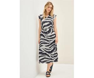 Cecil Damen Gemustertes Volant-Kleid in Grau, Gr: L