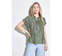 Cecil Damen Gestreifte Bluse in Grün, Gr: XS