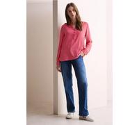 Langarmbluse CECIL, Damen, Gr. XL (44), rot (granita rot), Stoff, 100% Viskose, gestreift, gerade normal, Rundhals, Bündchen, Blusen (34565426-XL) granita rot