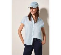 Kurzarmbluse CECIL, Damen, Gr. XL (44), blau (pastel blau), Web, 100% Baumwolle, gestreift, klassisch normal, V-Ausschnitt, Bündchen, Blusen, aus reiner Baumwolle (50550039-XL) pastel blau