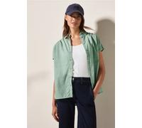 Kurzarmbluse CECIL, Damen, Gr. XXL (46), grün (matcha grün), Web, 100% Baumwolle, gestreift, klassisch normal, V-Ausschnitt, Bündchen, Blusen, aus reiner Baumwolle (29160168-XXL) matcha grün