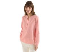 Langarmbluse CECIL, Damen, Gr. S (38), cherry tomato orange, Web, 75% Baumwolle, 25% Modal, gestreift, klassisch normal, V-Ausschnitt, breiter Bund, Blusen, Knopf (96991114-S) cherry tomato orange