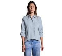 Hemdbluse CECIL, Damen, Gr. XXL (46), mid blouse blau, Web, Obermaterial: 65% Baumwolle, 35% Modal, gestreift, casual, bequem Po-bedeckend, Rundhals, Langarm 1-Knopf-Manschette, Blusen, gestreift, im 