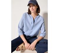Cecil Damen Gestreifte Seersucker Bluse in Blau, Gr: XS