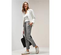 Jogger Pants CECIL, Damen, Gr. L, Länge 28, schwarz balmy khaki, Stoff, 73% Polyester, 24% Viskose, 3% Elasthan, gestreift, casual, comfort fit knöchelfrei, Hosen, Middle Waist (57690048-L) schwarz ba