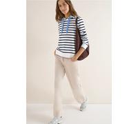 Cecil Damen Gestreifter Hoodie in Weiß, Gr: XS